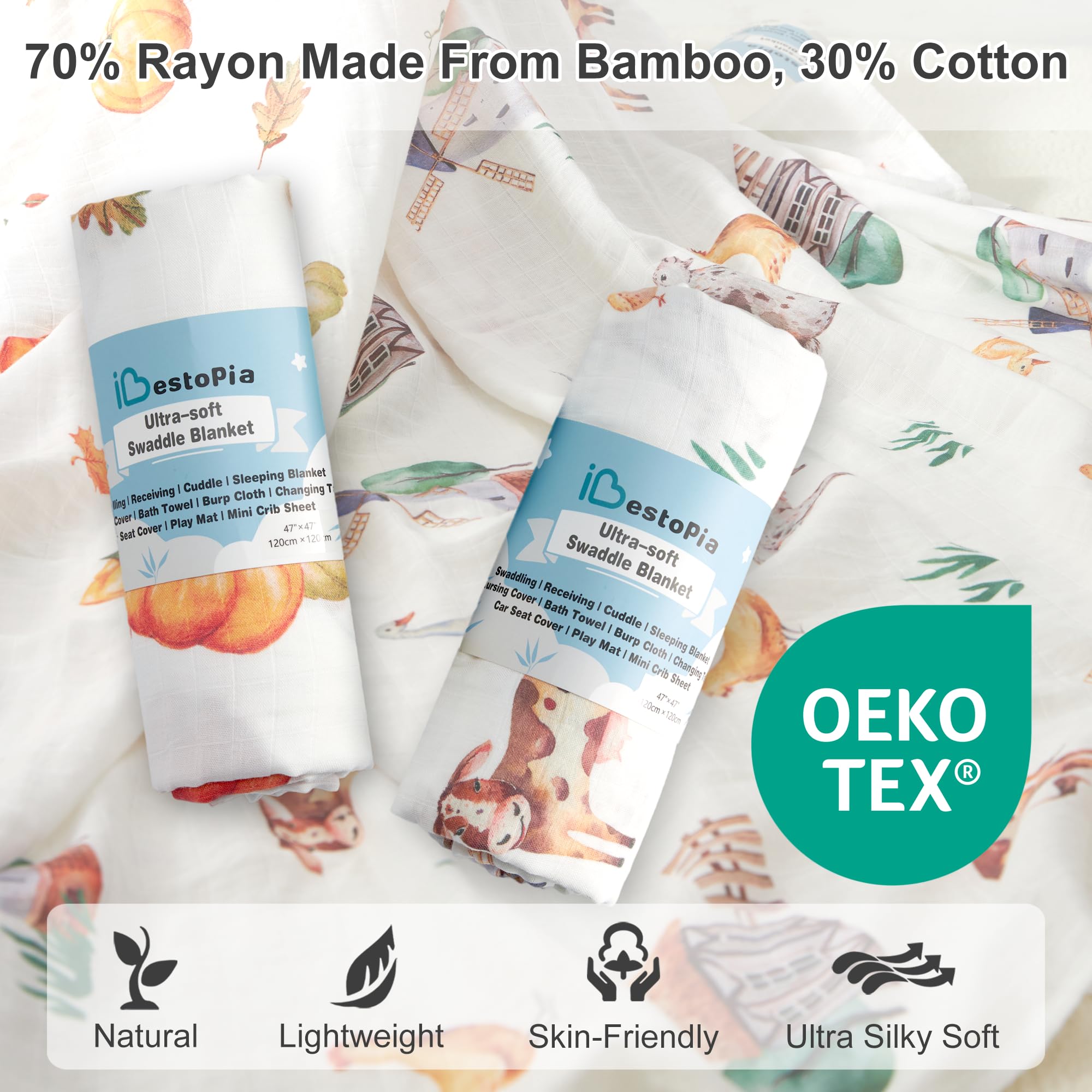 IBESTOPIA nursing-cover muslin showcases breathable coverage for hands-free feeding.
