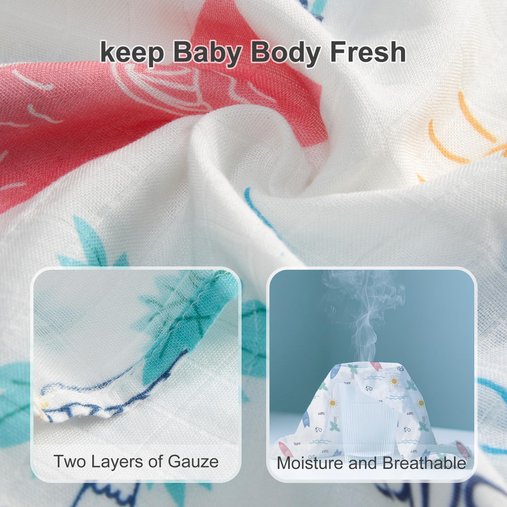 IBESTOPIA Ocean Adventure swaddle with coral-bloom design promotes cozy coverage in carriers