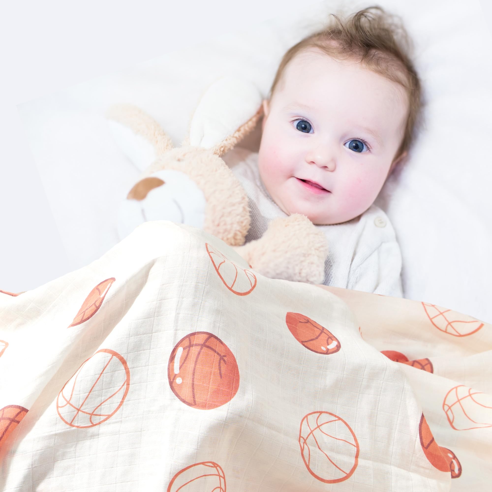 IBESTOPIA pro court design swaddle blanket close up showing soft fabric