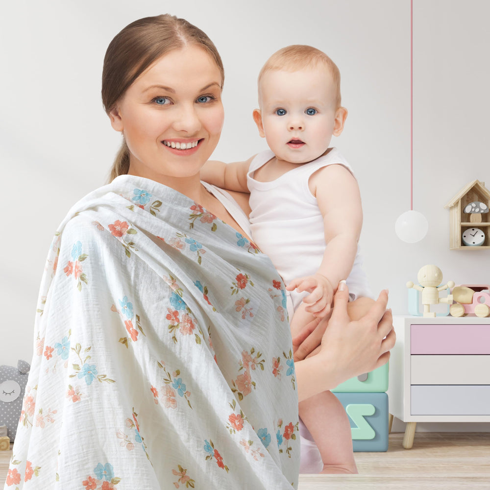 IBESTOPIA soft muslin swaddle close-up highlighting breathable fabric