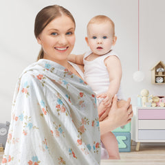 IBESTOPIA soft muslin swaddle close-up highlighting breathable fabric