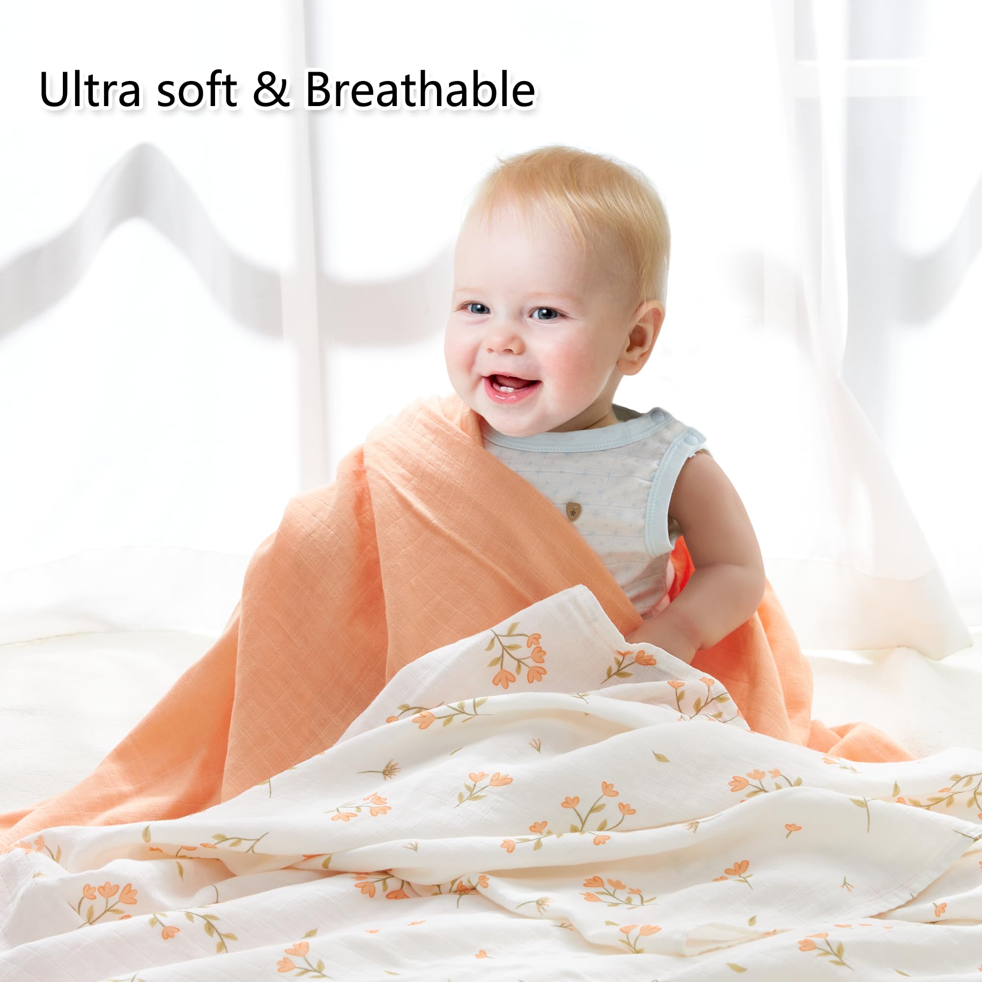 IBESTOPIA swaddle 47x47-inch large size enables secure swaddling