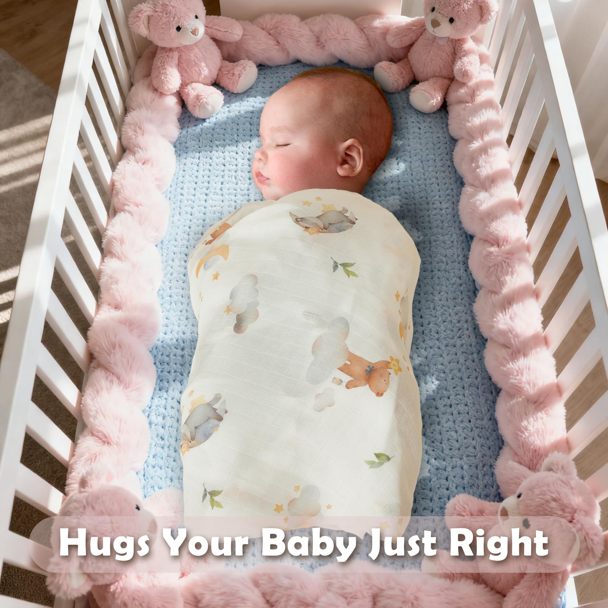 IBESTOPIA 47x47 swaddle is roomy for swaddling and cuddle moments