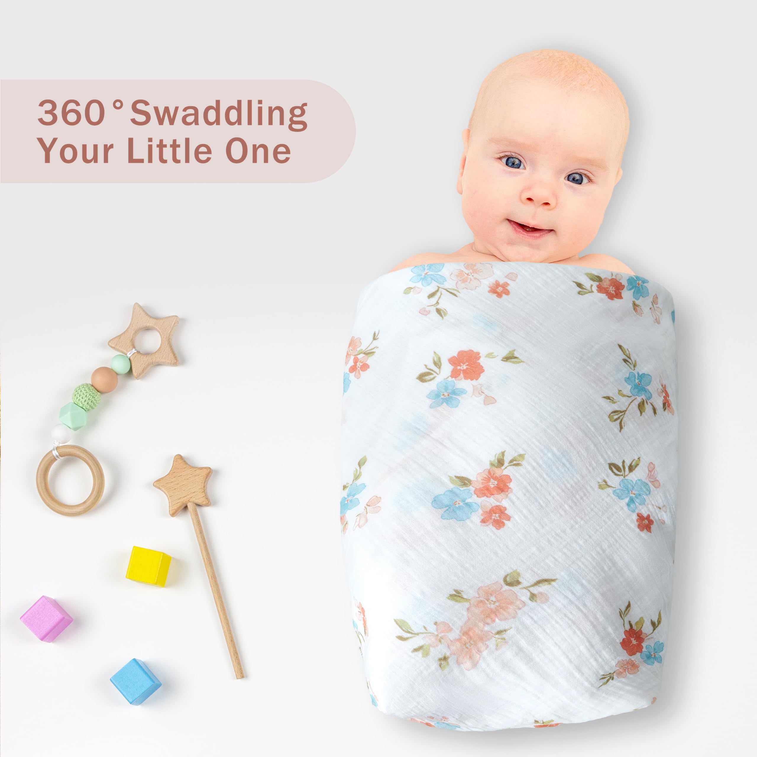 IBESTOPIA travel-friendly swaddle as a stroller shade and photo prop