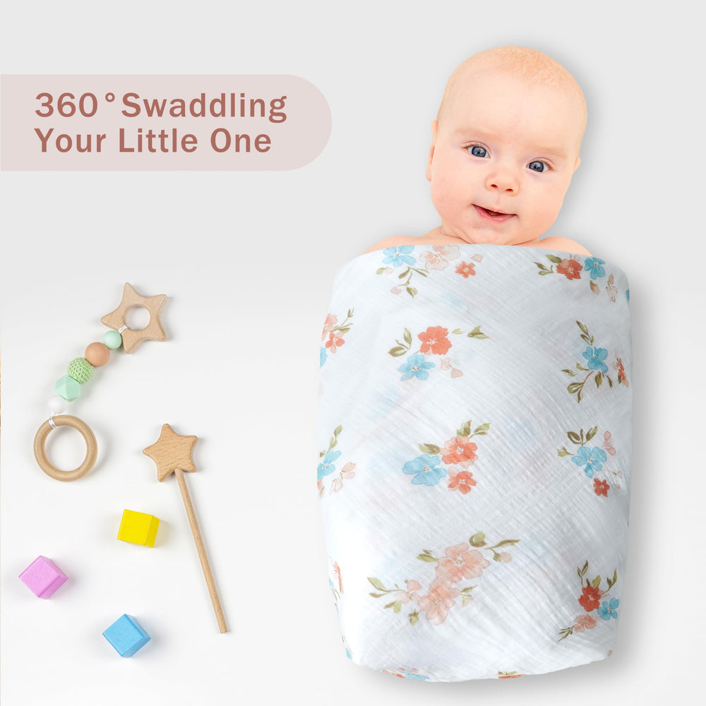 IBESTOPIA travel-friendly swaddle as a stroller shade and photo prop