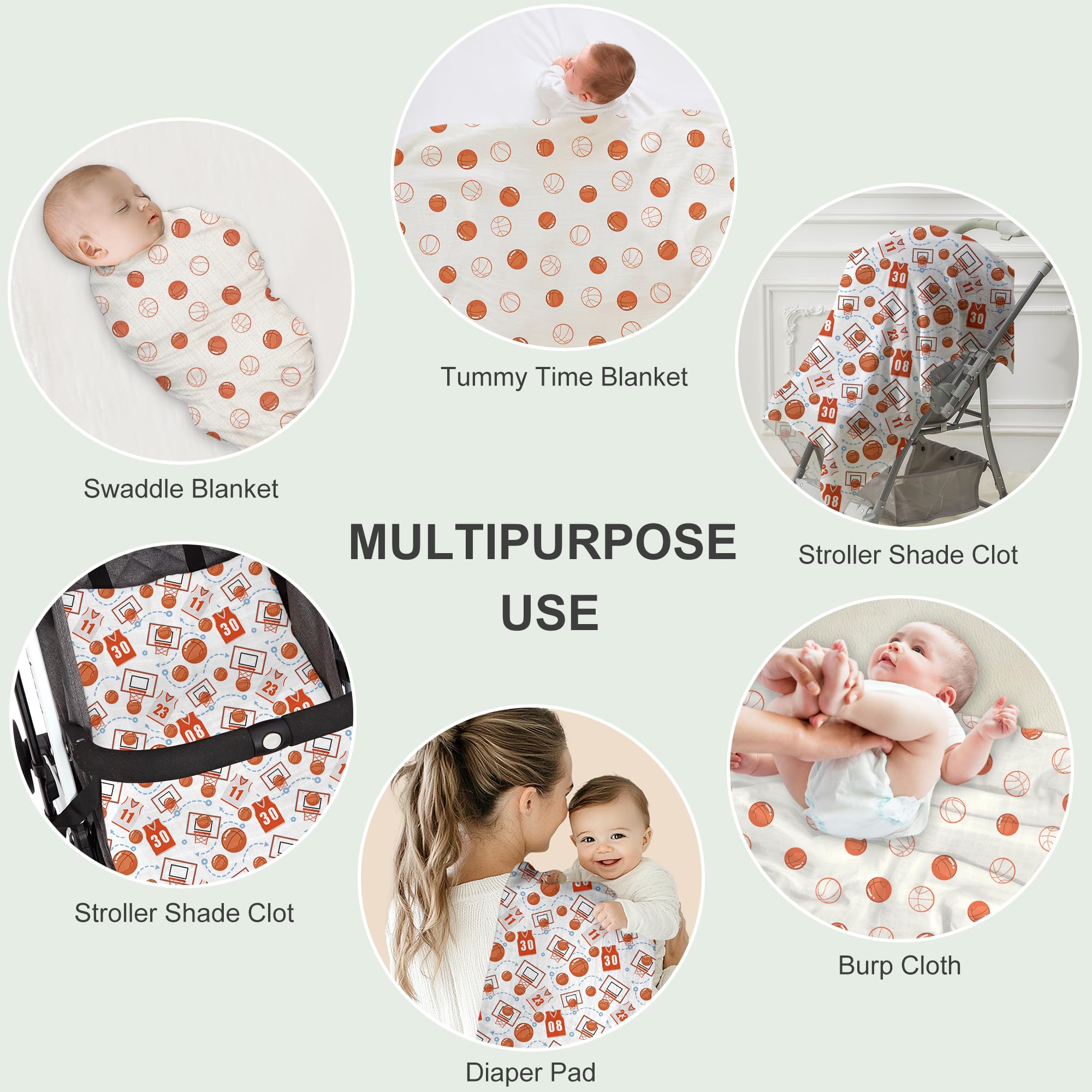 IBESTOPIA unisex baby blanket pack showcasing two soft swaddles