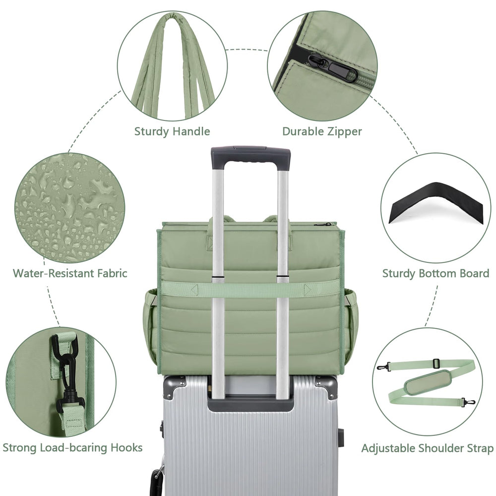 IBFUN diaper bag tote includes waterproof changing pad for easy diaper changes