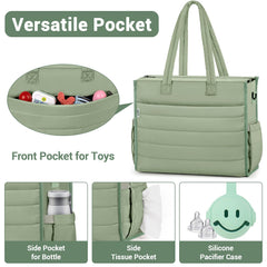 IBFUN diaper bag tote features insulated bottle pockets for temperature control