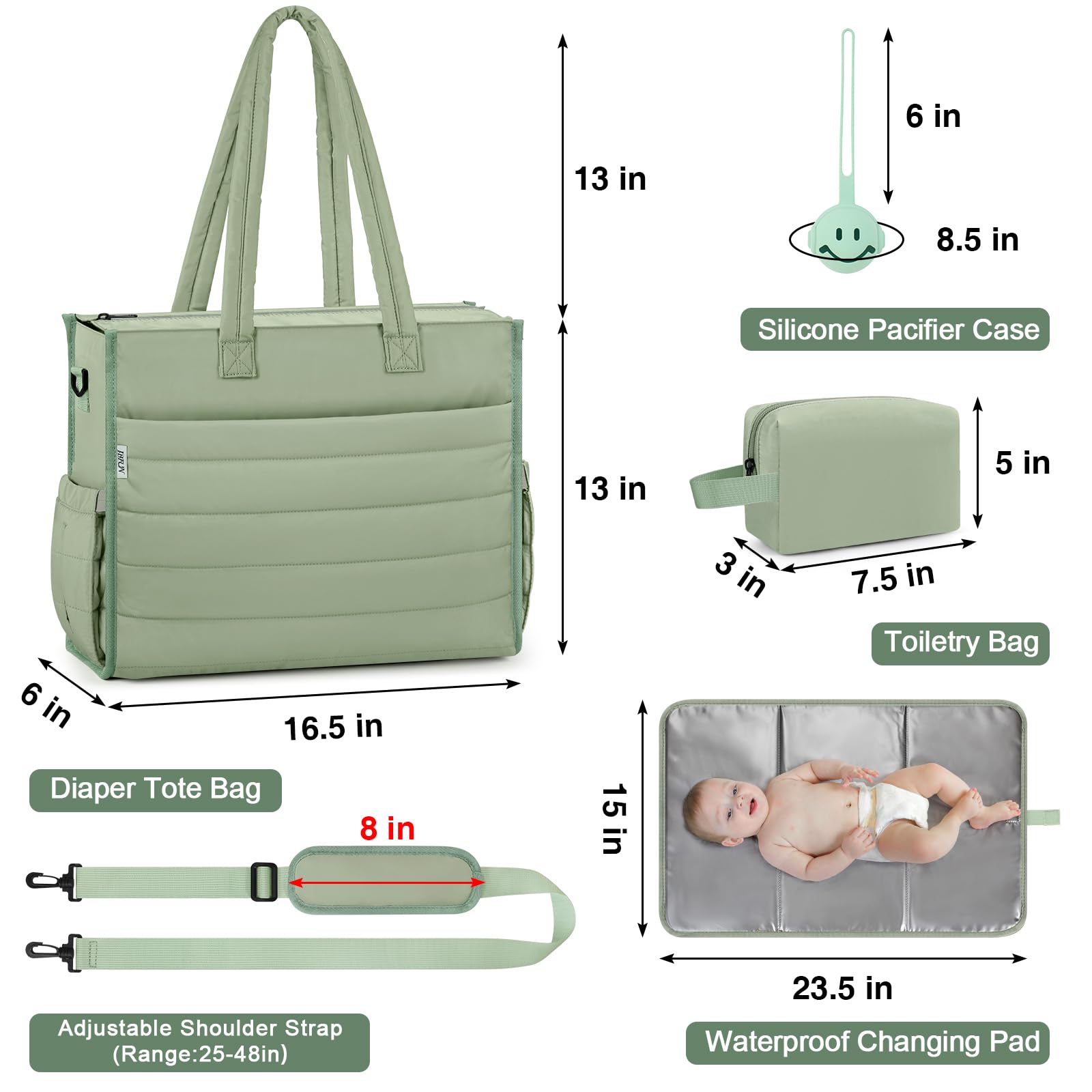 IBFUN diaper bag tote silicone pacifier case keeps pacifiers handy