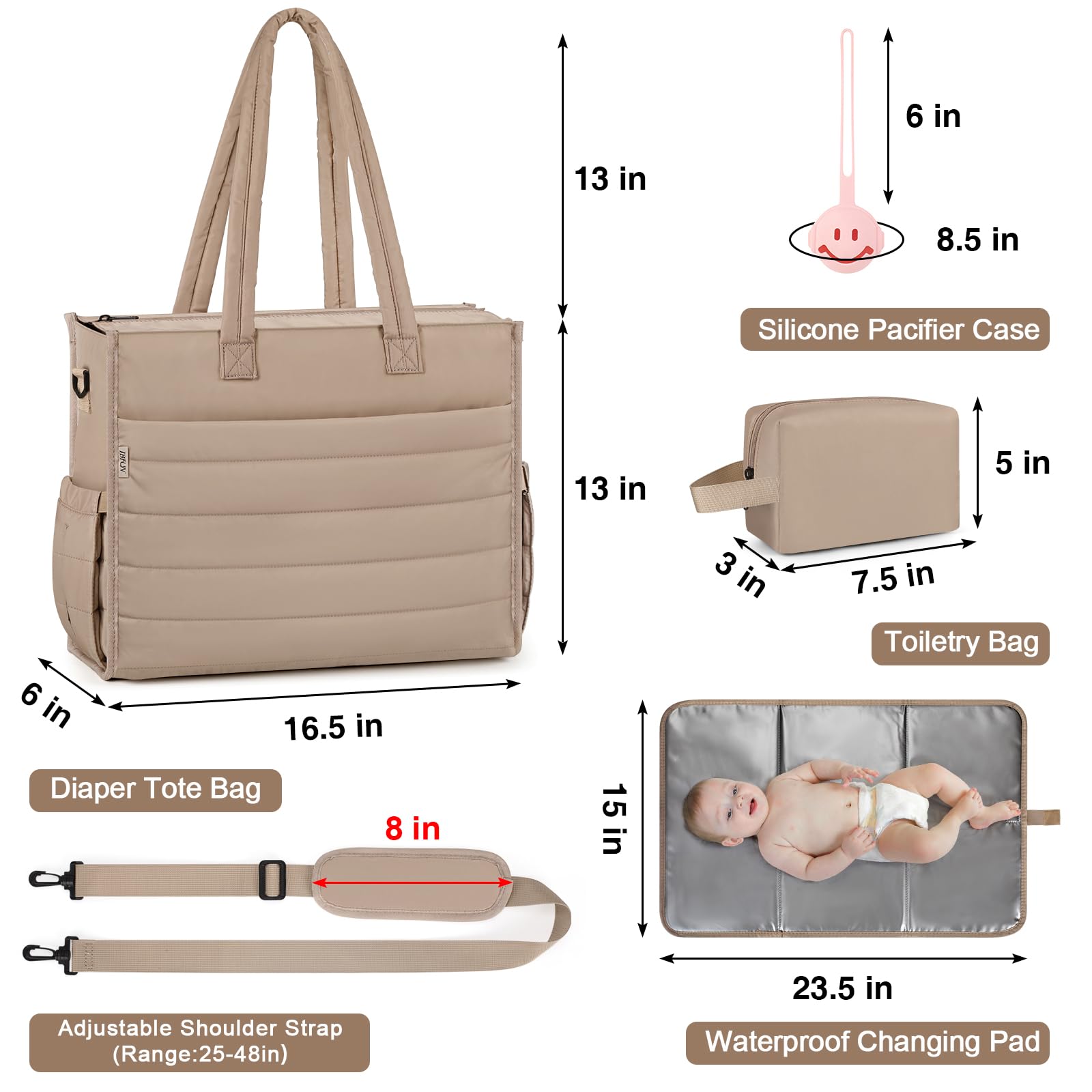 IBFUN stroller straps secure the tote to a stroller for hands-free outings.