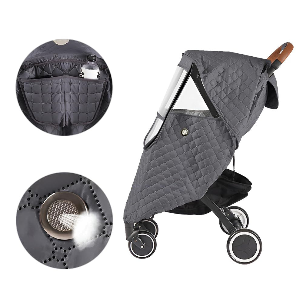 Ibluelover Winter Stroller Rain Cover dustproof material helps keep the interior clean.