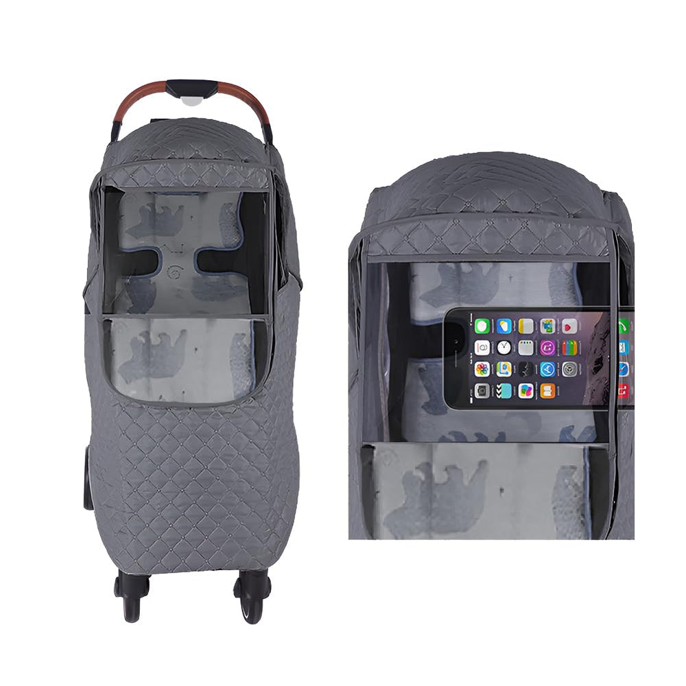 Ibluelover Winter Stroller Rain Cover open zip enables easy baby entry.