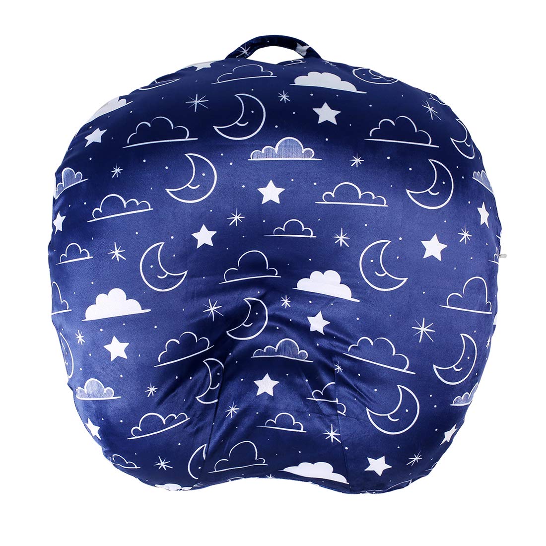 IBraFashion Minky lounger cover in navy stars and clouds, cozy newborn comfort.