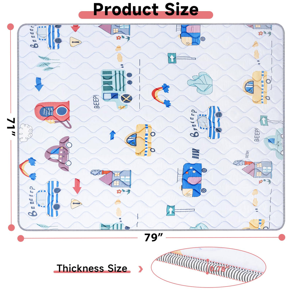 IBVIVIC baby play mat 79x71 inch offers a large cushioned surface for safe exploration.