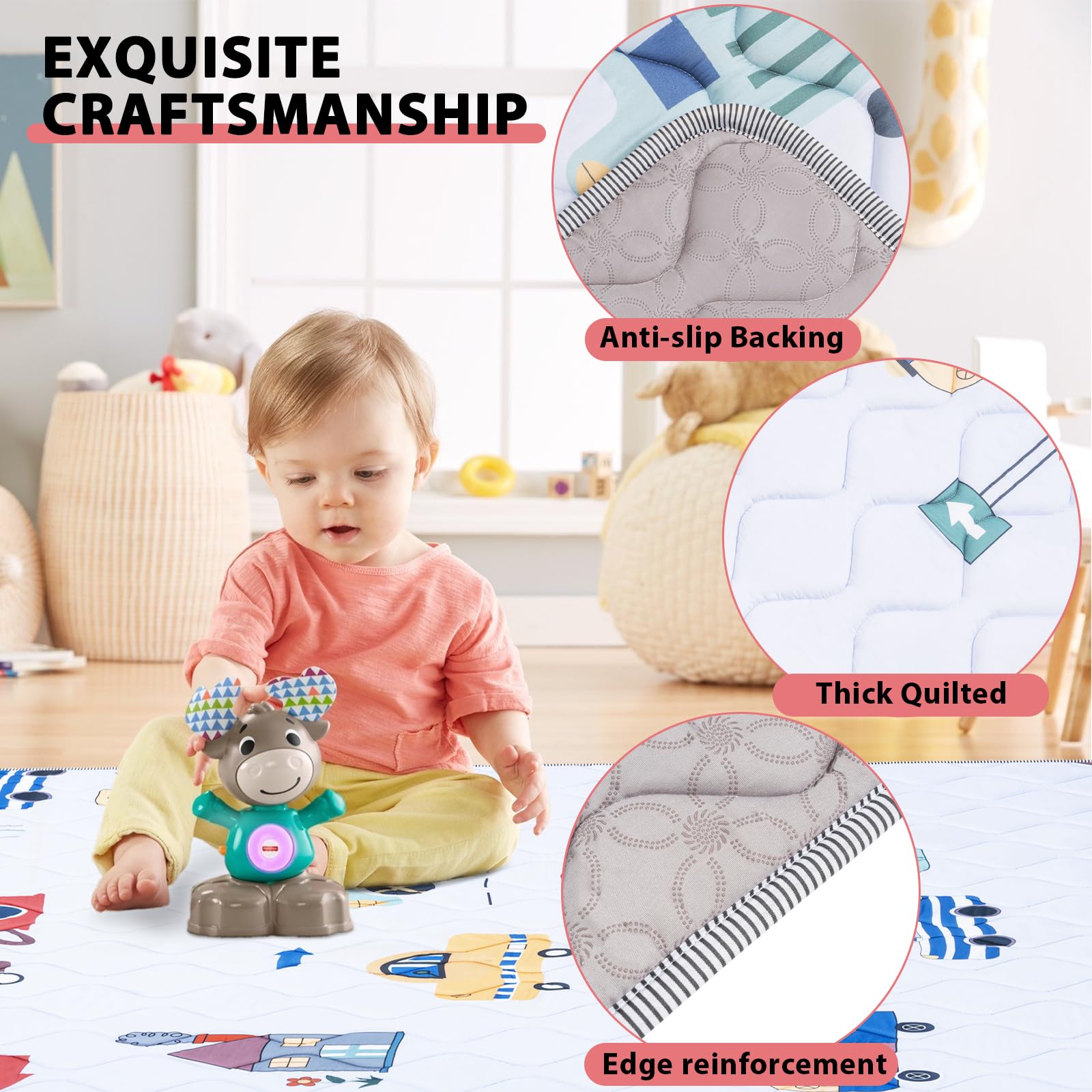 IBVIVIC baby play mat supports crawling practice with soft, supportive surface.