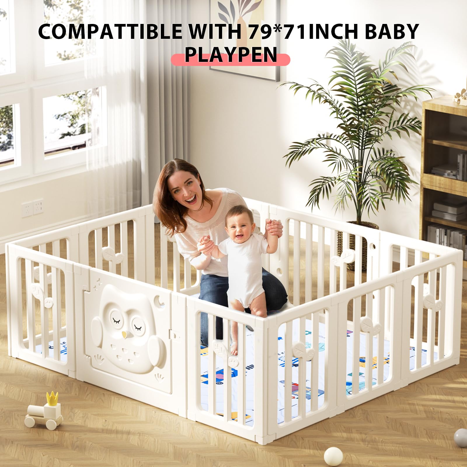 IBVIVIC play mat features soft foam texture for gentle play sessions.