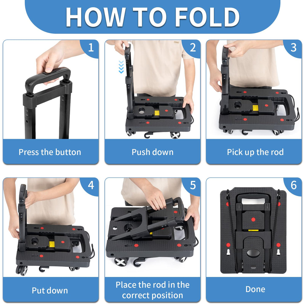IBVIVIC travel cart doubles as a luggage carrier for groceries or bags.