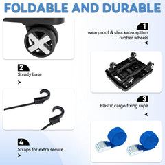 IBVIVIC car seat dolly secures the seat with elastic bands for safe transport.