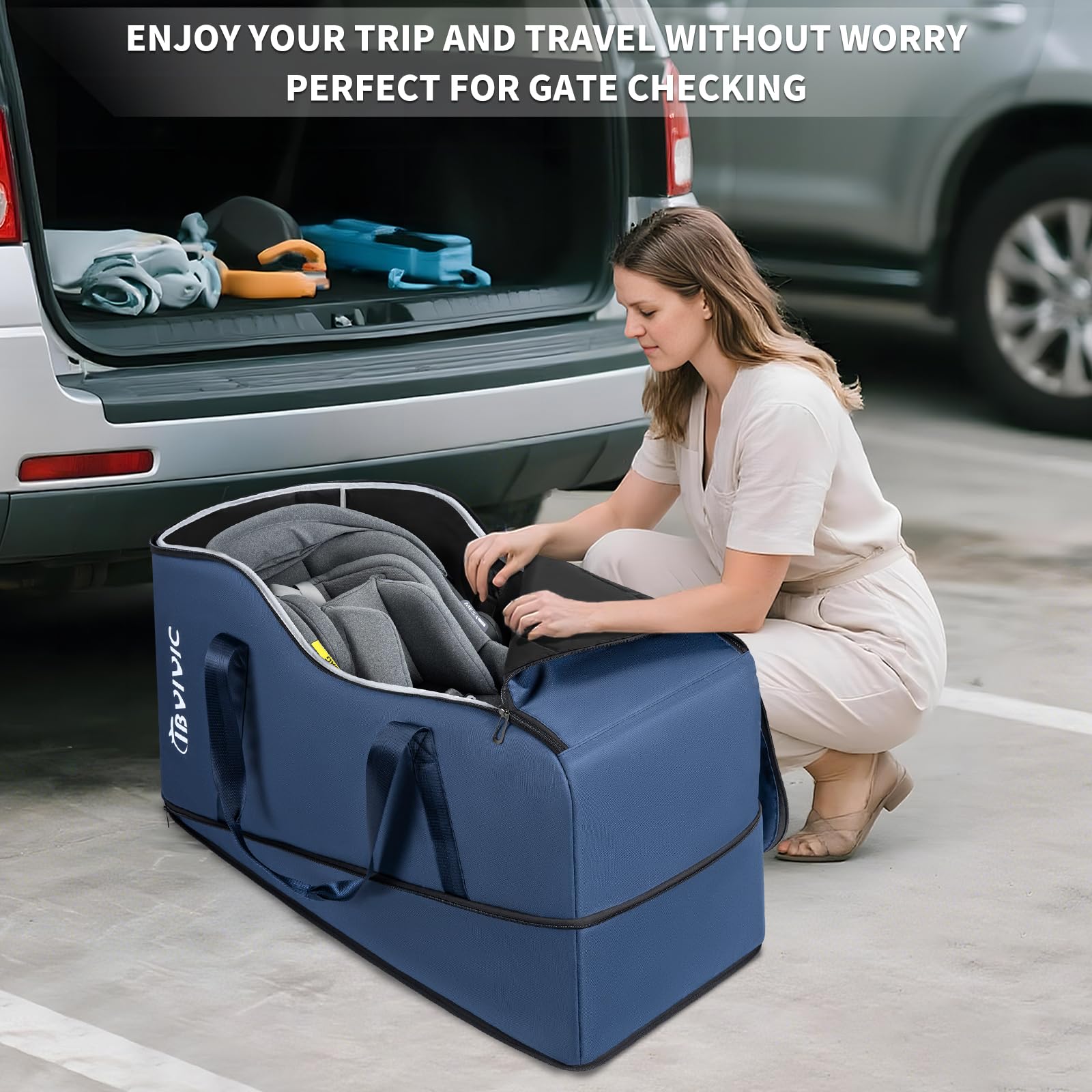 IBVIVIC carry handle ergonomic blue enables comfortable carrying.