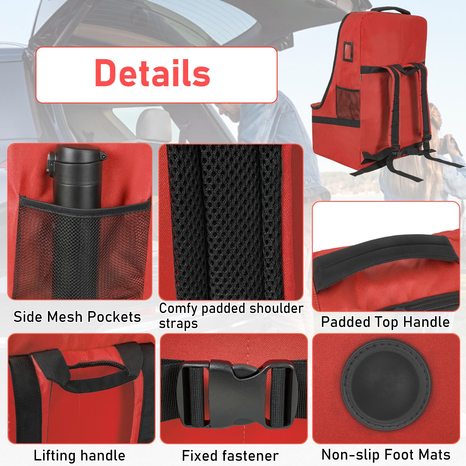 IBVIVIC padded car seat travel bag foldable design allows compact storage between trips