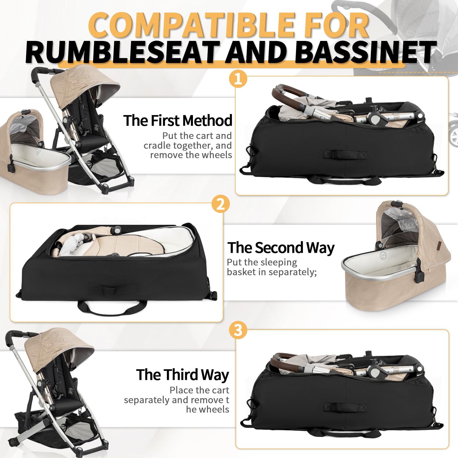 IBVIVIC stroller bag features a detachable shoulder strap for hands-free transport.