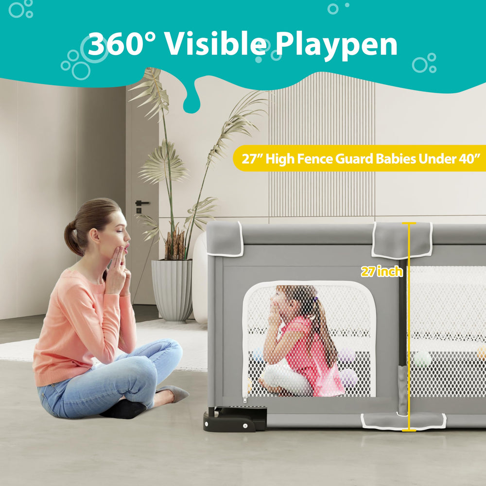 ICAREWAY 50x50-inch footprint accommodates toddlers to explore freely indoors or outdoors.