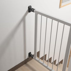 ICERO stair-gate extension installed on stairs for stable alignment