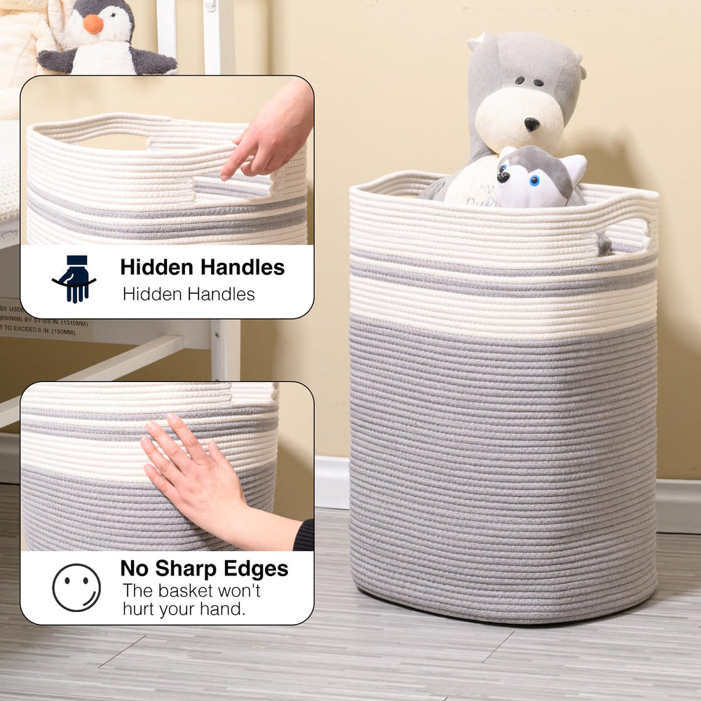 ICERZCZ 16x14x22 inch basket holds blankets, toys, and more.