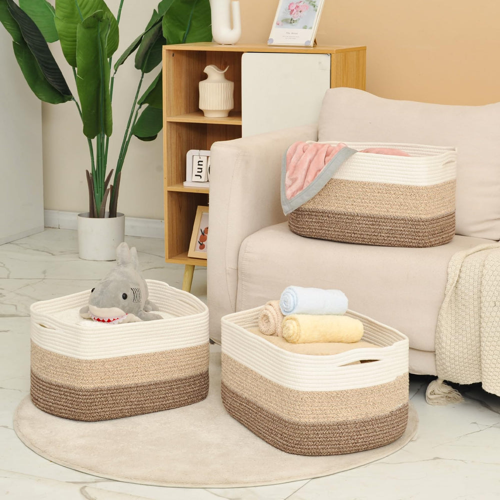 ICERZCZ baby nursery towel and toy organizer in gradient brown