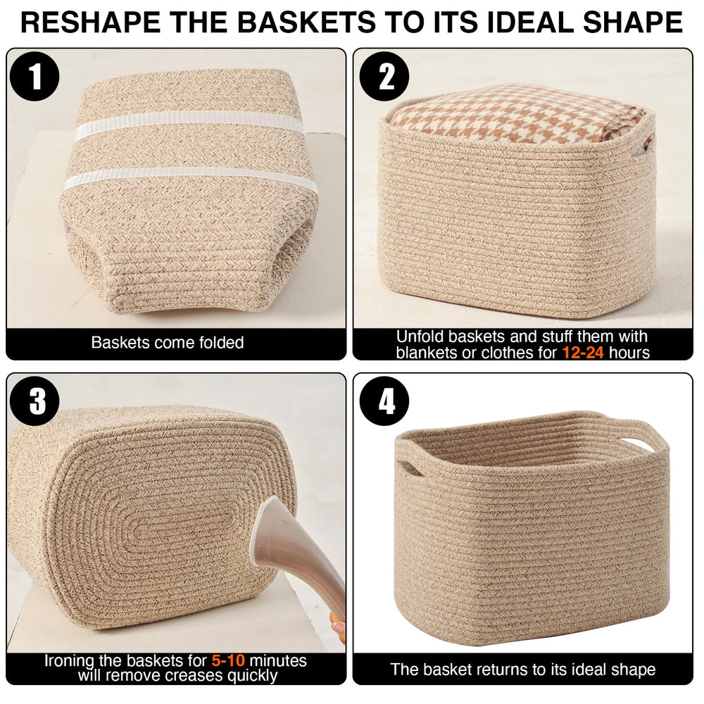 ICERZCZ durable handmade rope baskets resist heavy loads without deforming.