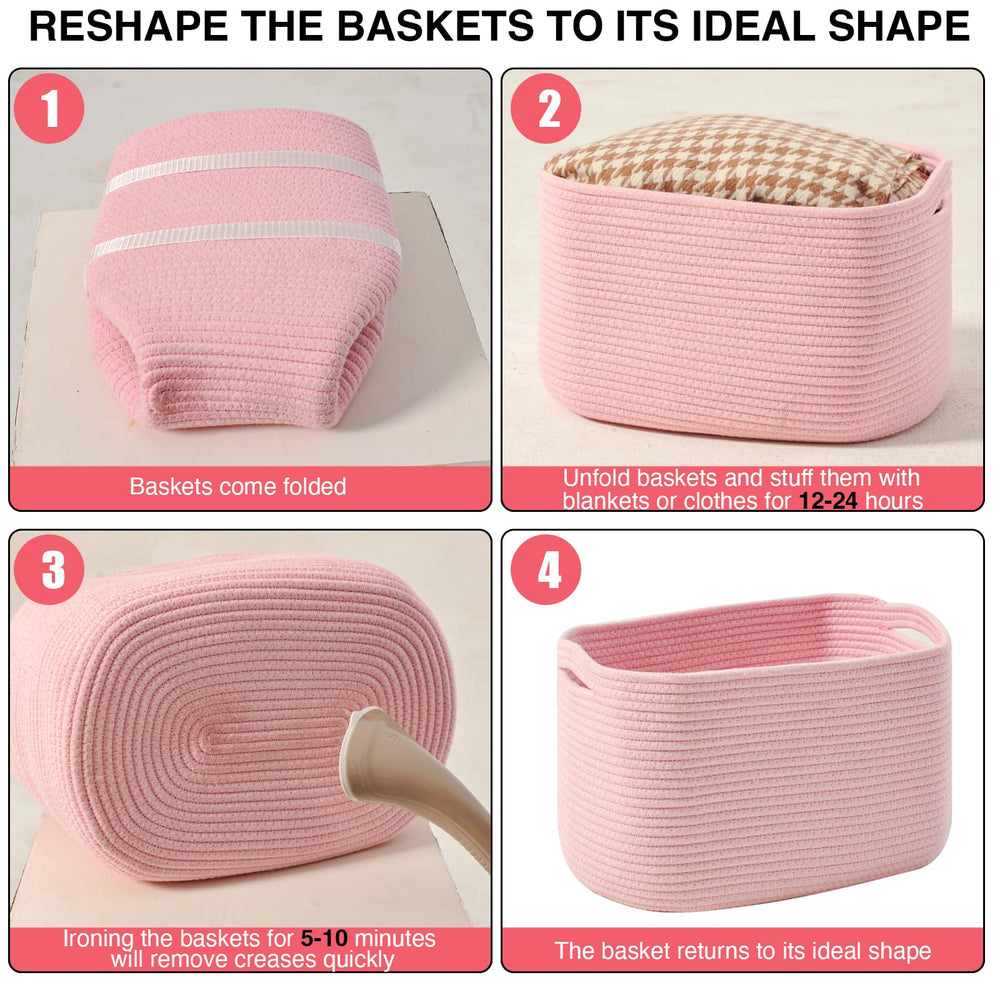 ICERZCZ home decor pink storage basket blends style with everyday use