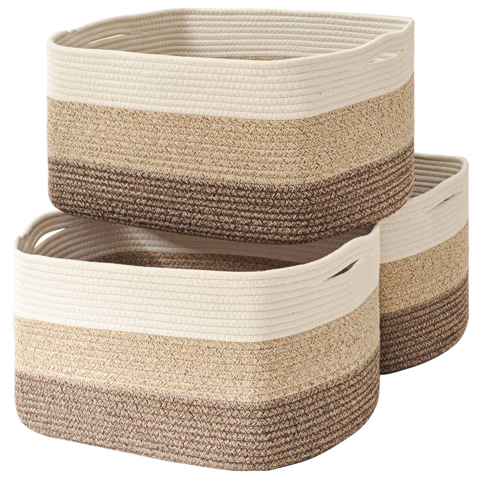 ICERZCZ large storage basket with foldable handles for easy transport