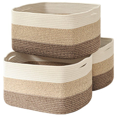 ICERZCZ large storage basket with foldable handles for easy transport