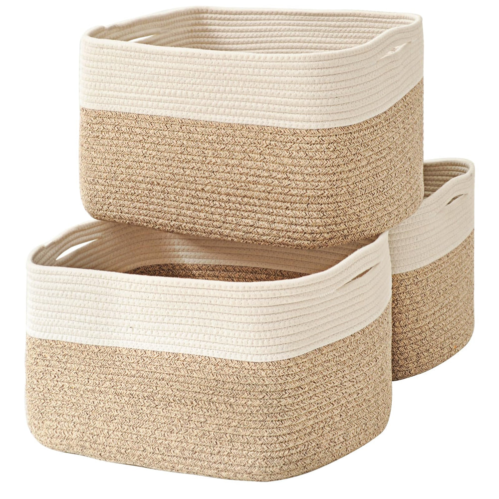 ICERZCZ large storage basket front view for shelf organization