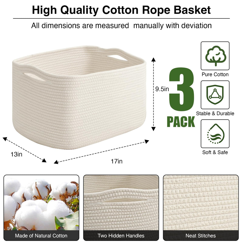 ICERZCZ large storage basket handles easy-carry view for tidy move between rooms.
