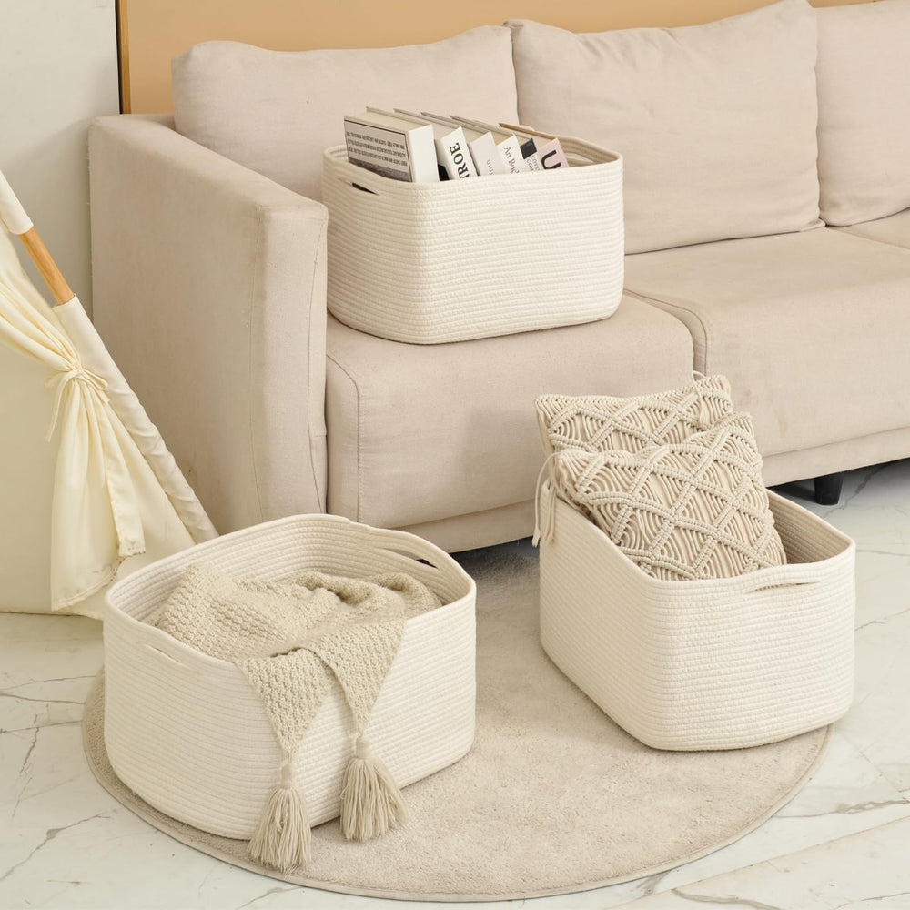 ICERZCZ large storage basket living-room-decor complements modern interiors while concealing clutter.