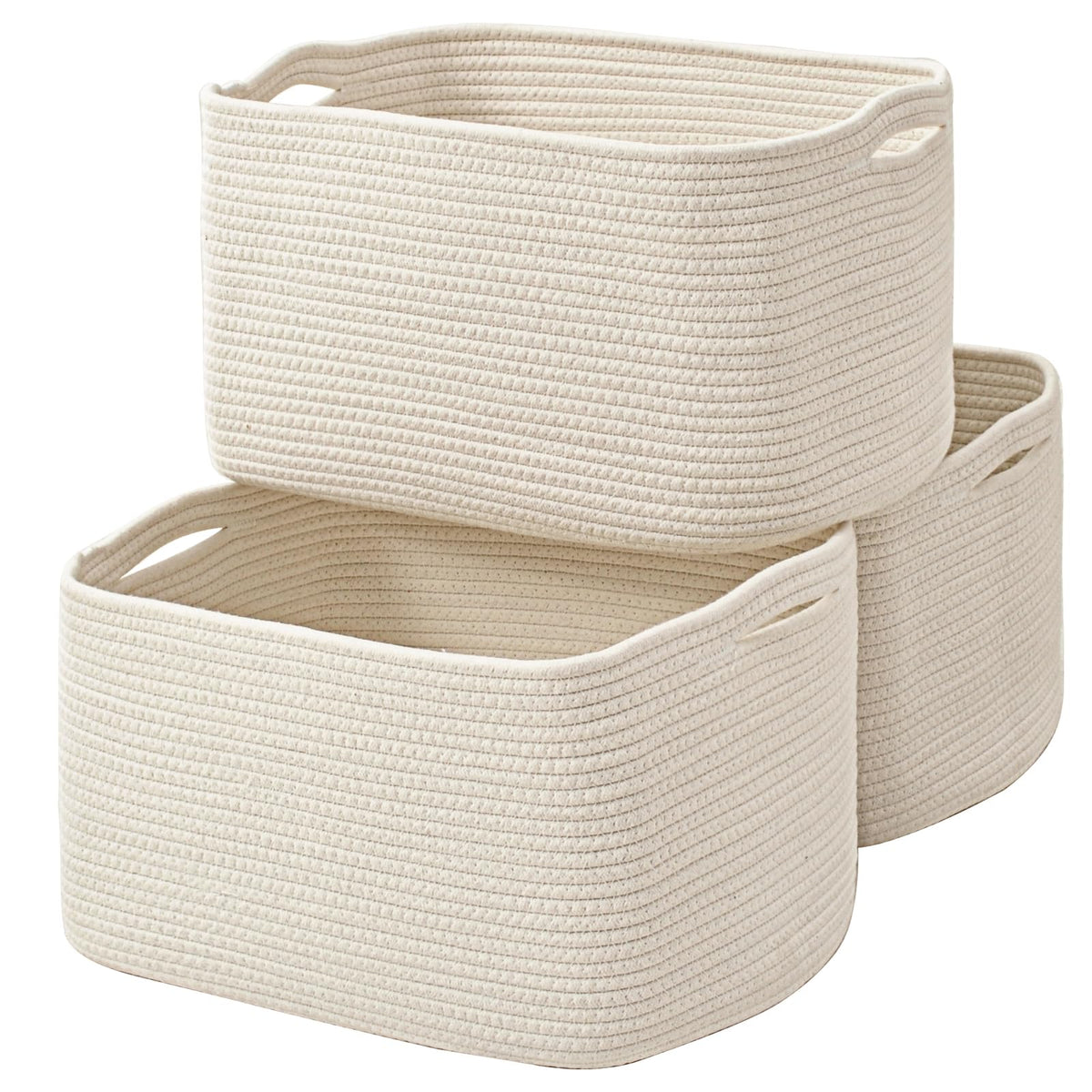 ICERZCZ large storage basket open top view highlighting generous capacity for towels, toys, or clothes.