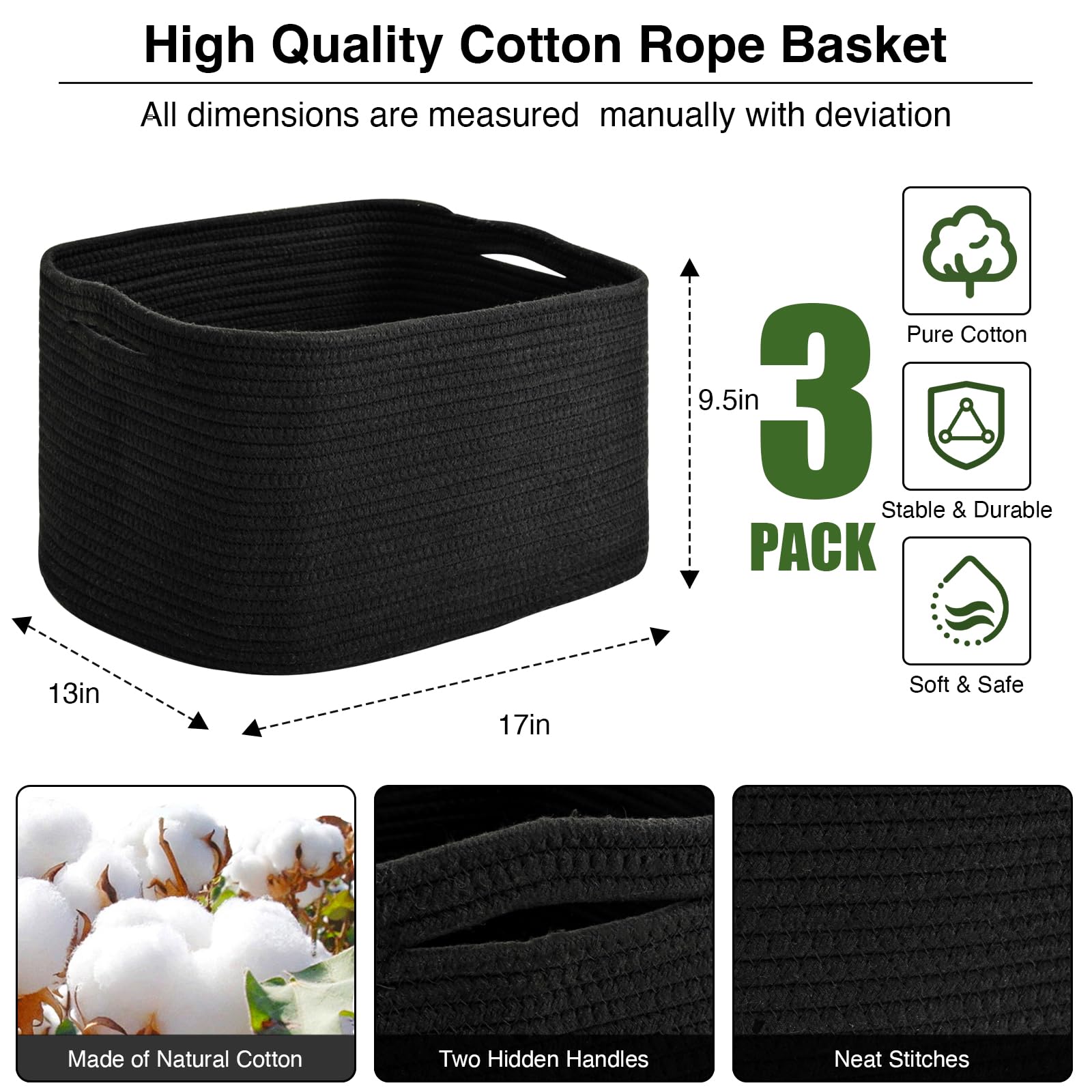 ICERZCZ multi-functional design basket keeps clutter organized in living spaces.