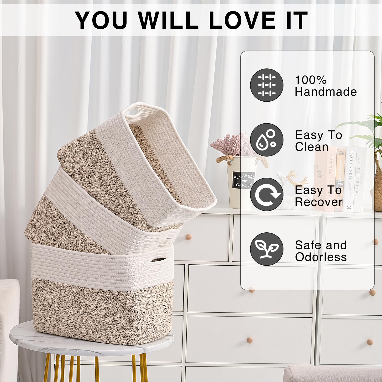 ICERZCZ storage basket folded storage demonstrates space-saving flexibility.