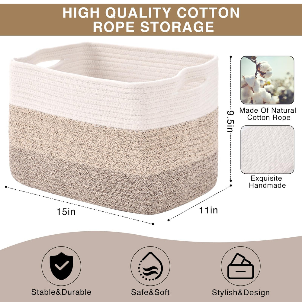 ICERZCZ gradient brown basket fits nursery decor with soft woven texture.