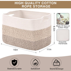 ICERZCZ gradient brown basket fits nursery decor with soft woven texture.