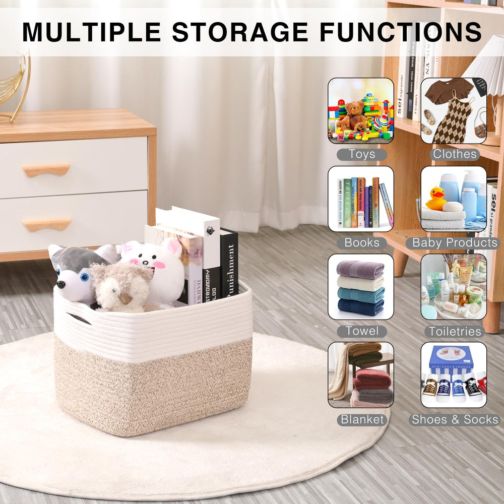 ICERZCZ storage basket handles illustrate easy carrying between spaces.