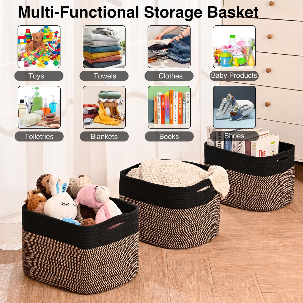 ICERZCZ baskets with handles enable easy carrying and placement