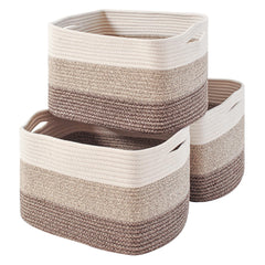 ICERZCZ storage basket with handles for easy carrying and clutter control in living spaces.