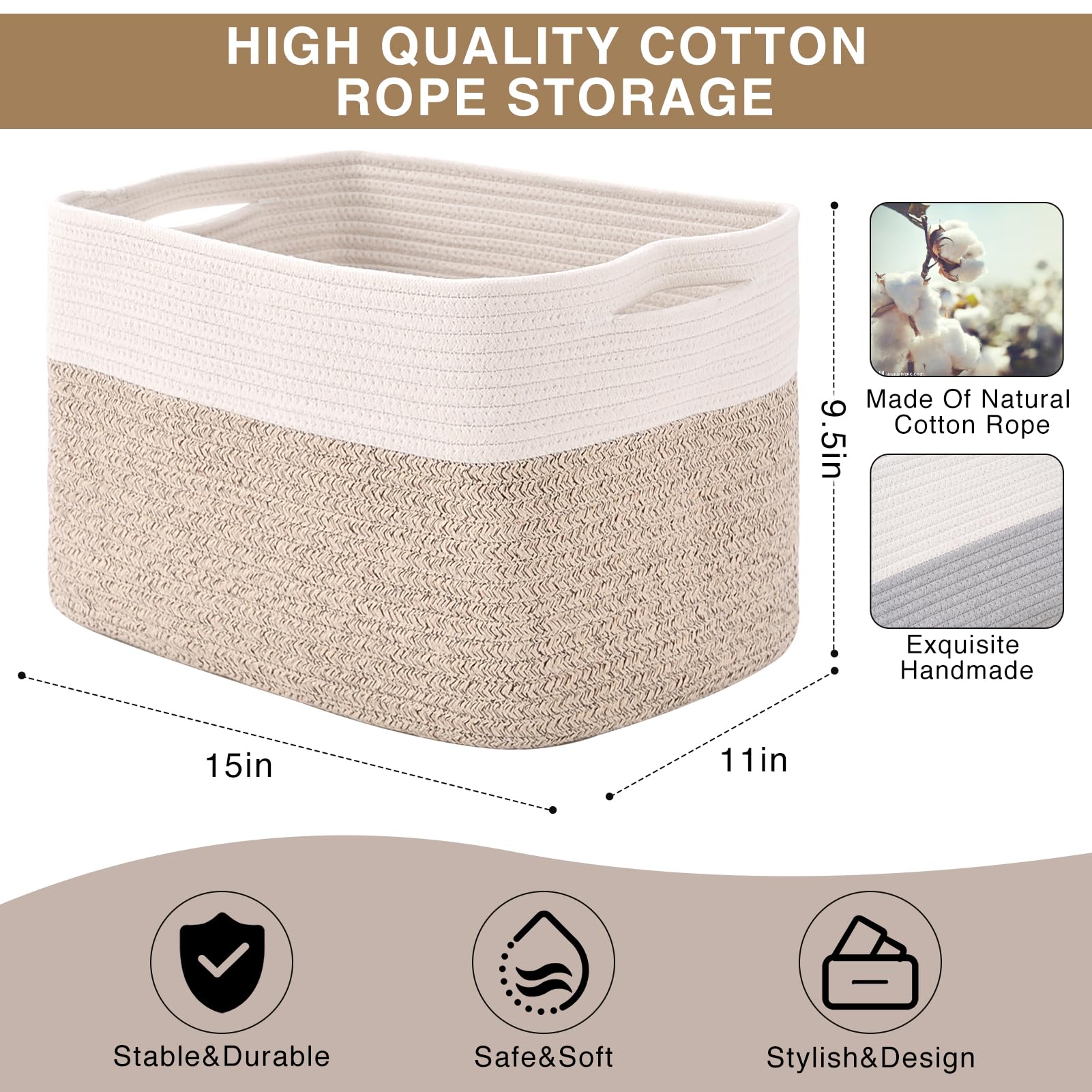 ICERZCZ storage basket living room use emphasizes clean minimalist decor and order.
