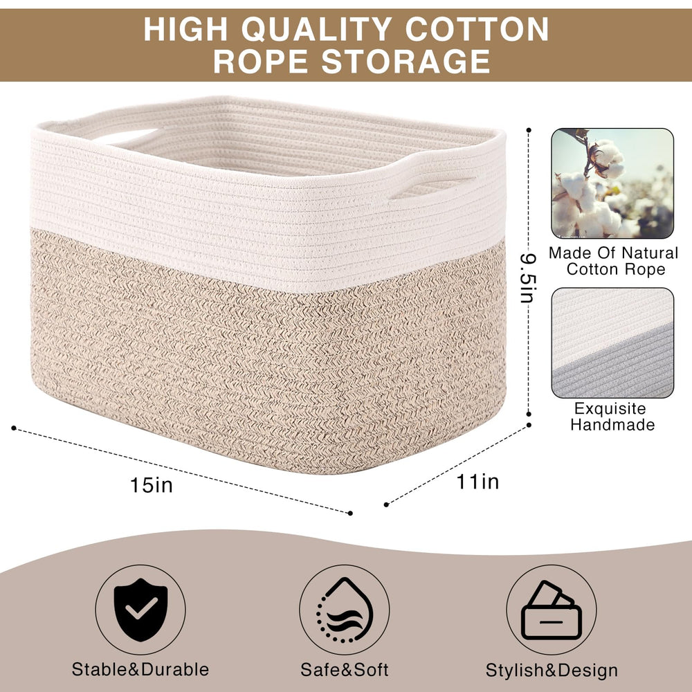 ICERZCZ storage basket living room use emphasizes clean minimalist decor and order.