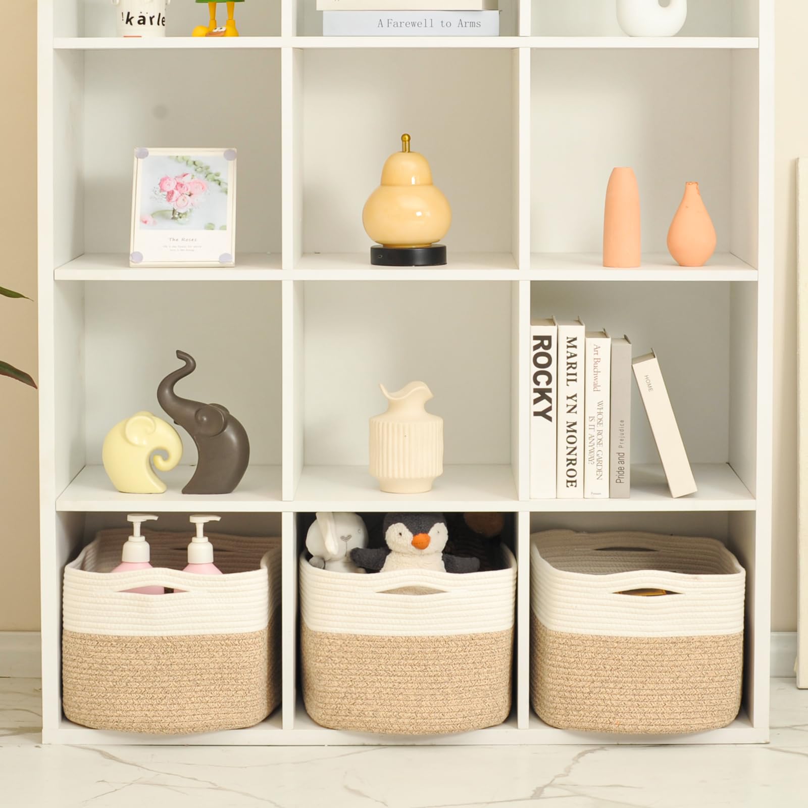 ICERZCZ storage basket complements modern decor while organizing items