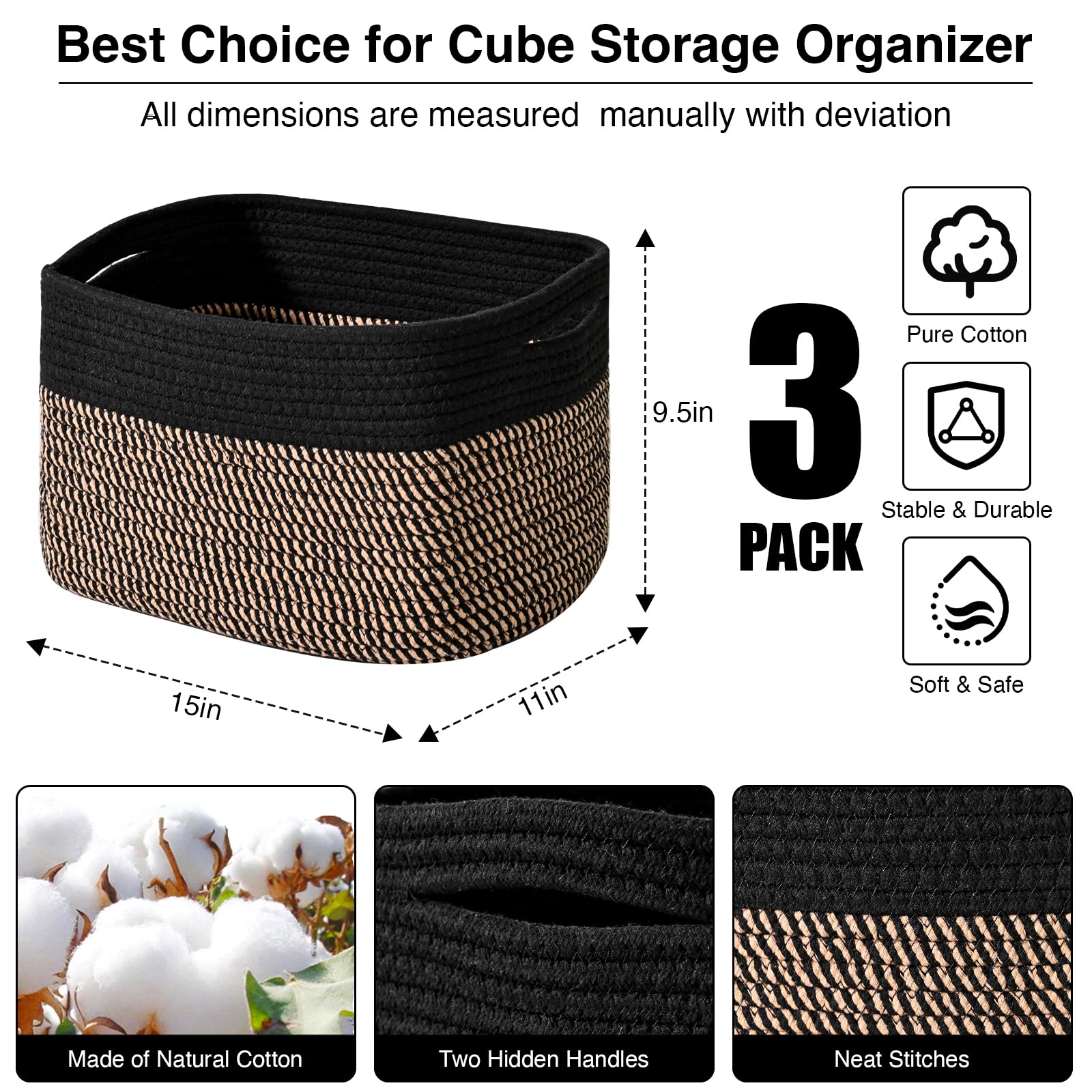 ICERZCZ storage baskets on shelf show clutter-free living room