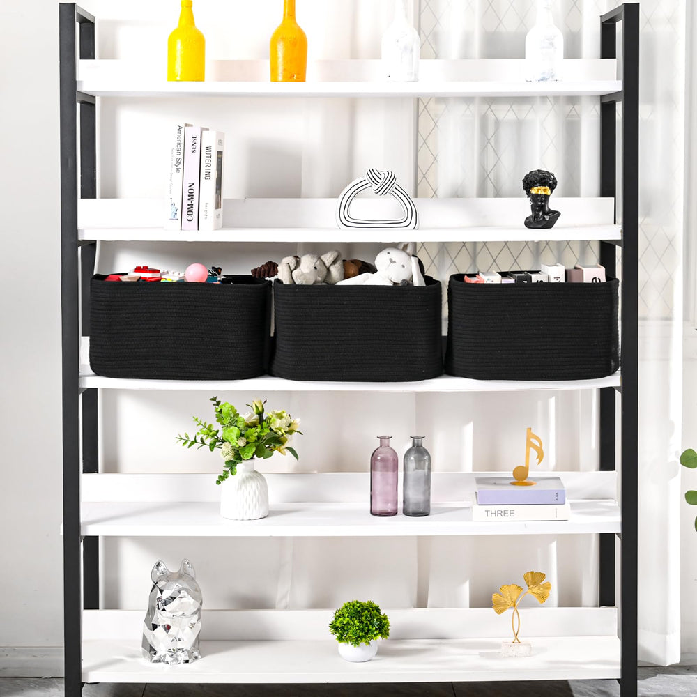 ICERZCZ storage basket for toys and books with sturdy handles for easy carry.