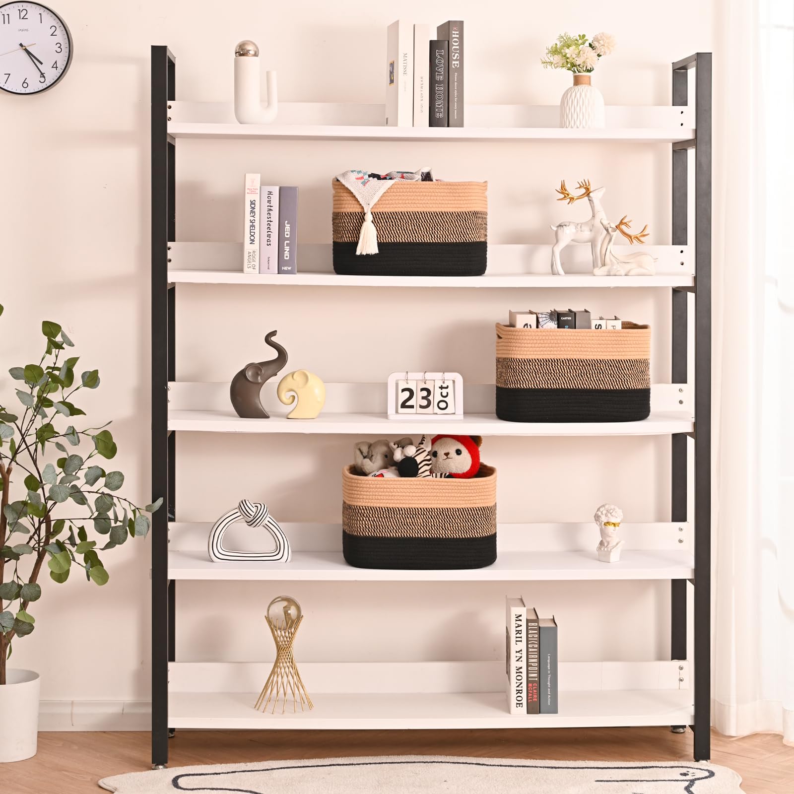 ICERZCZ storage baskets showing sturdy handles for easy carrying.